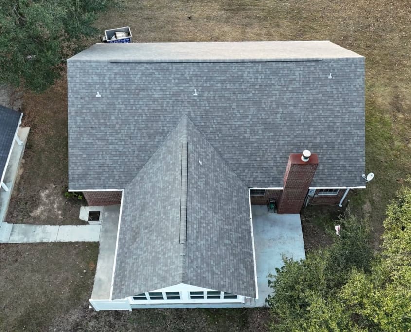 New Roof Installation Overhead View